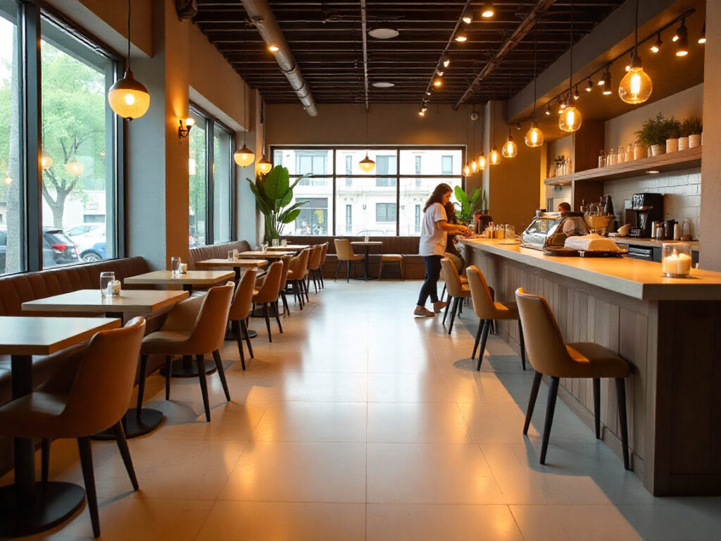 Freepik cafe interior polished seamless selfleveling floor